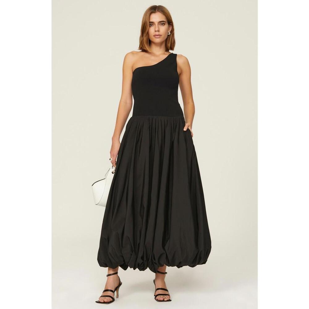 Derek Lam 10 Crosby Dune Balloon Dress Size M Black with Minor fabric pull